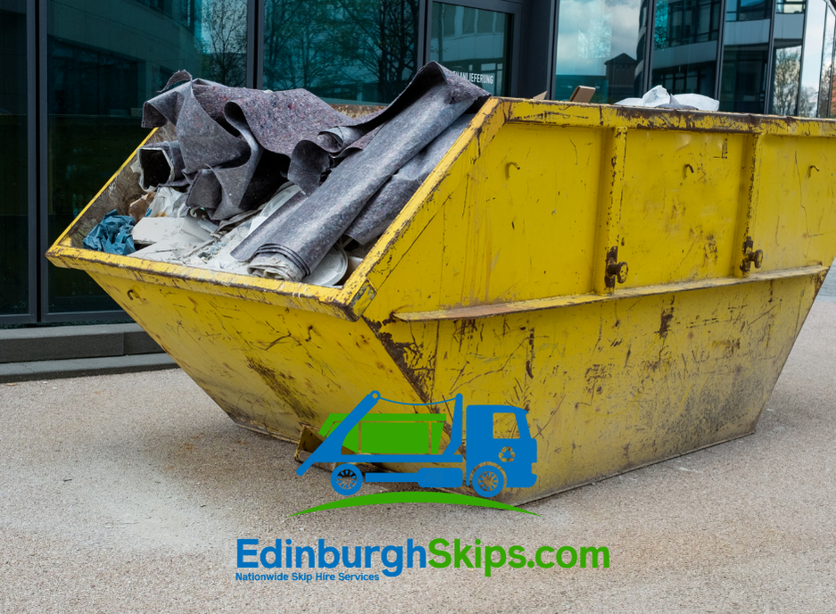 14-yard skip hire in Edinburgh, click here for skip prices and book a 14-yard skip online in the Edinburgh area